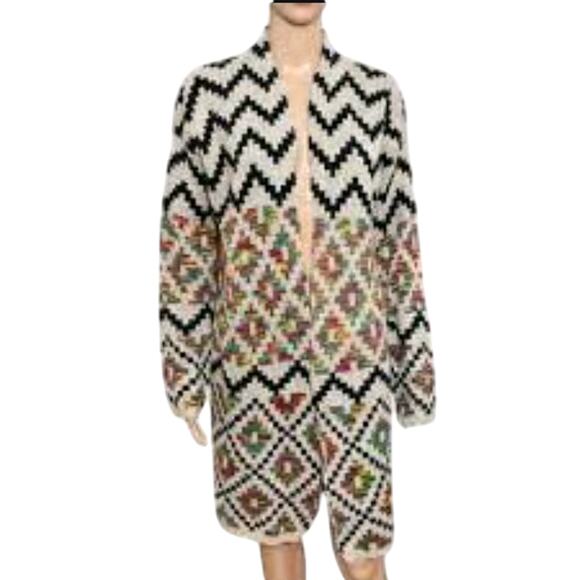 Dreamer's Womens S/M Southwestern Tribal Duster Cardigan Sweater Colorful - Picture 2 of 7